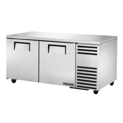 TRUE TUC-67-HC Mesa Refrigerada Bajo Barra 2 Puertas Solidas Acero Inoxidable Gris