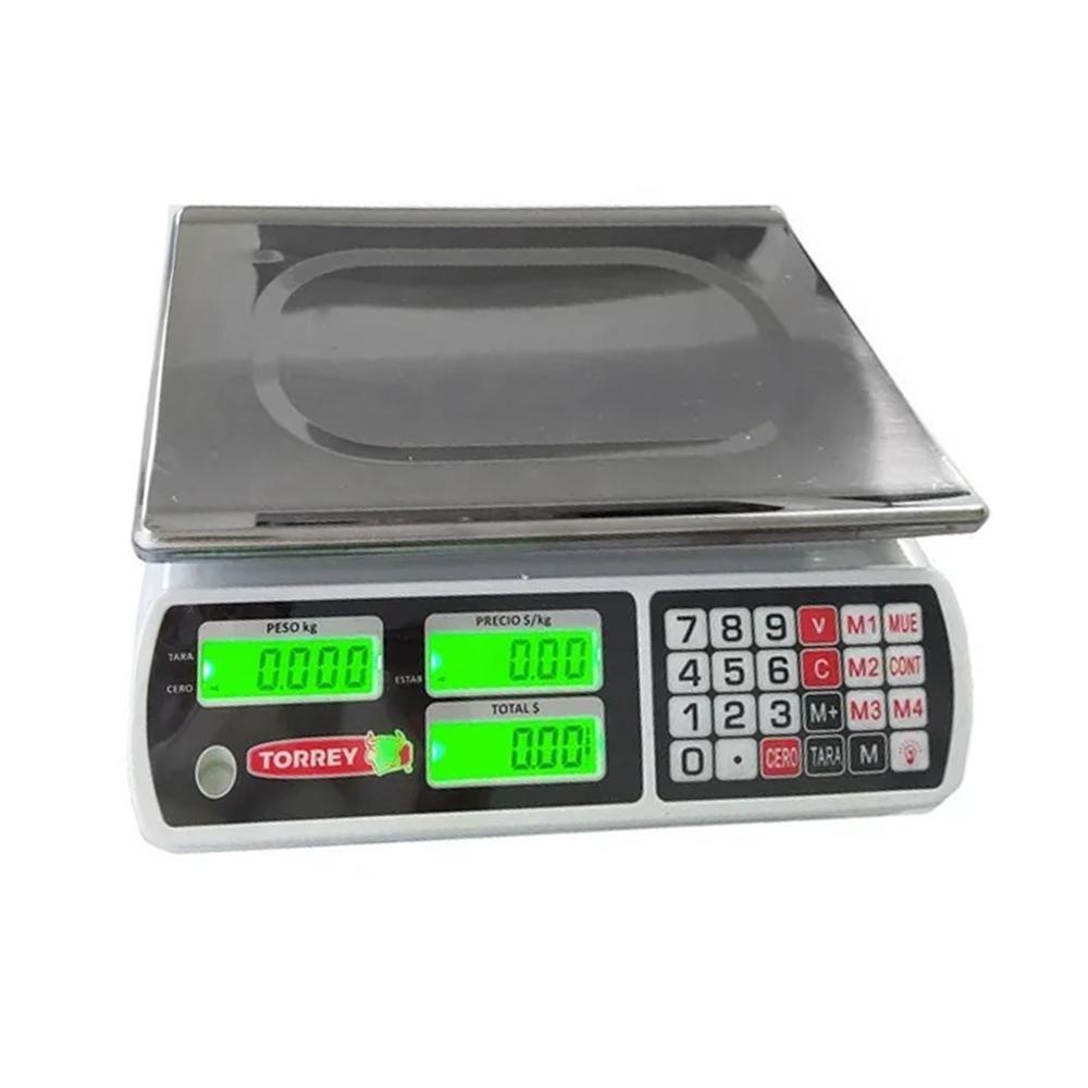Báscula Torrey 0SXE40, báscula 40 kg electrónica, en acero inoxidable.