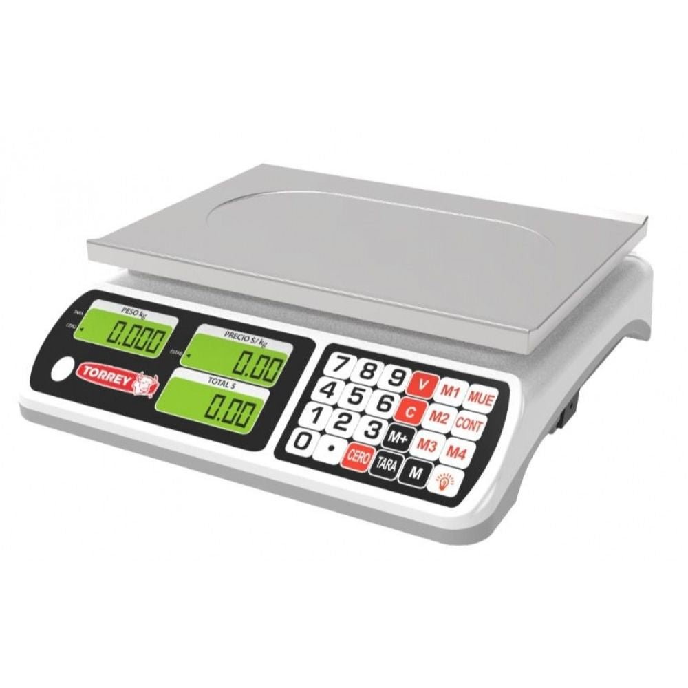 Báscula Torrey 0SXE40, báscula 40 kg electrónica, en acero inoxidable.