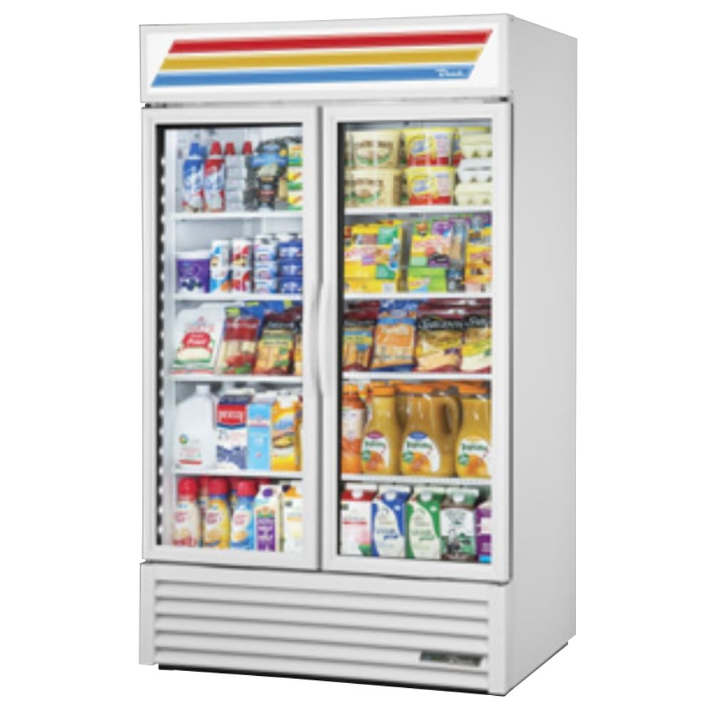 True GDM-43-HC~TSL01 Refrigerador Exhibidor Vertical 2 Puertas Crsital 8 Parrillas -  - True - KitchenMax Store