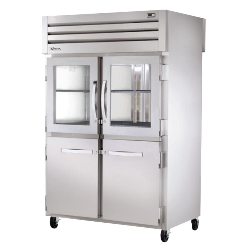 True STA2RPT-2HG/2HS-2S-HC Frigorifico Vertical 2 Medias Puertas Cristal 2 Medias Puertas Solidas 3 Parrillas -  - True - KitchenMax Store