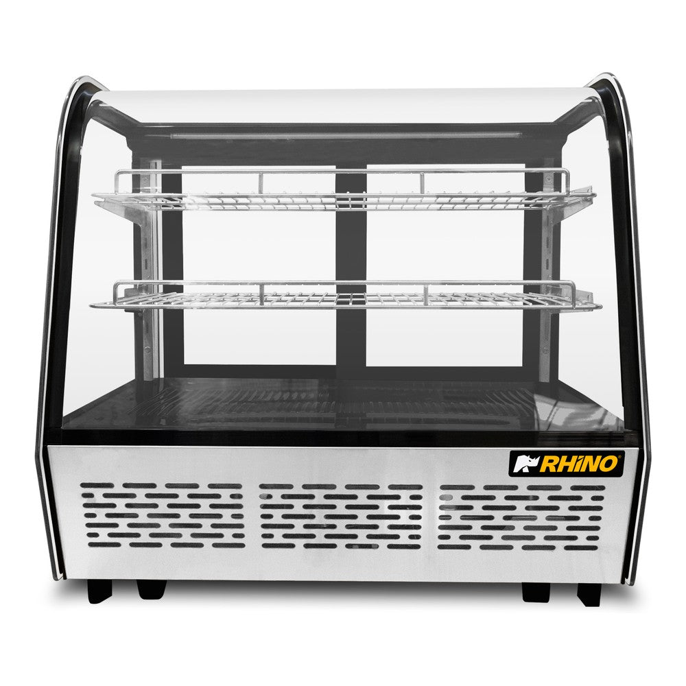 VITRINA REFRIGERADA RHINO VIREMO-120 | Vitrina Refrigerada de Mostrador | Capacidad 120 L | Iluminación LED | Cafetería Pastelería Tienda