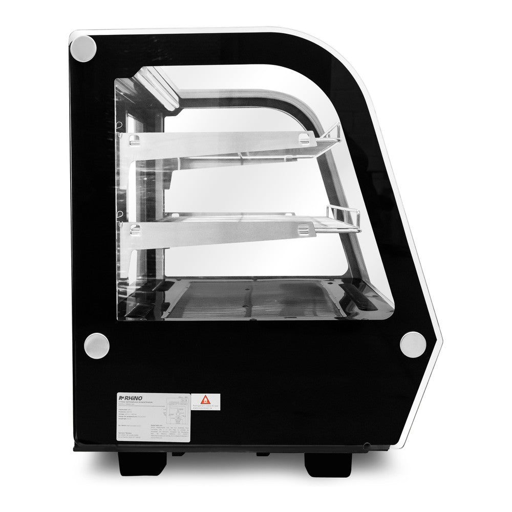 VITRINA REFRIGERADA RHINO VIREMO-120 | Vitrina Refrigerada de Mostrador | Capacidad 120 L | Iluminación LED | Cafetería Pastelería Tienda