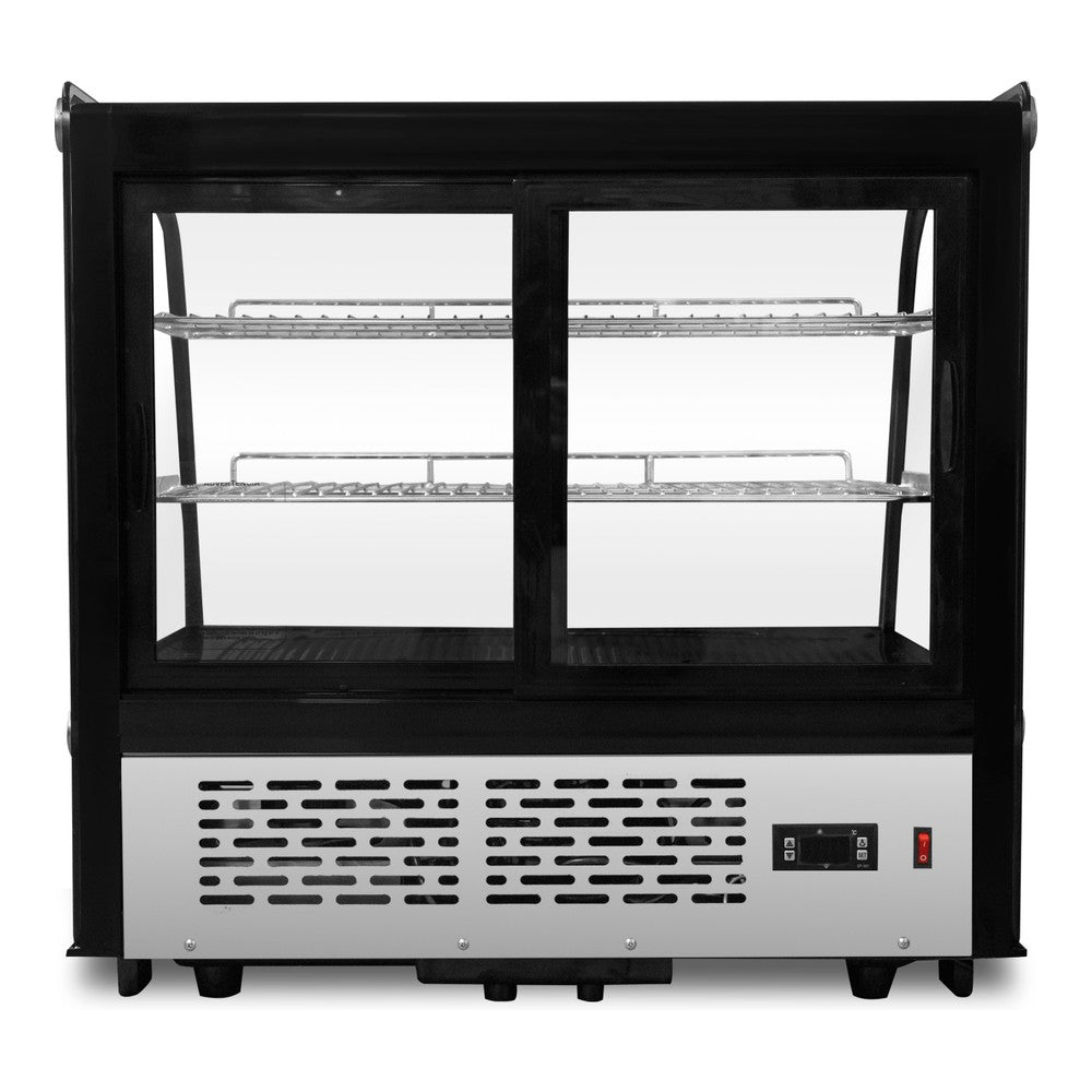 VITRINA REFRIGERADA RHINO VIREMO-120 | Vitrina Refrigerada de Mostrador | Capacidad 120 L | Iluminación LED | Cafetería Pastelería Tienda
