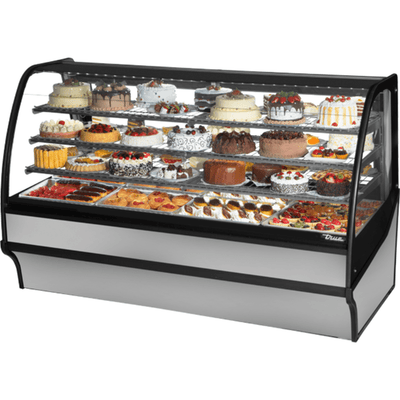 VITRINA EXHIBIDORA TRUE TDM-R-77-GE/GE-S-S | Vitrina Exhibidora Refrigerada | Cristal Curvo | 196.3 cm | para Pastelería Repostería