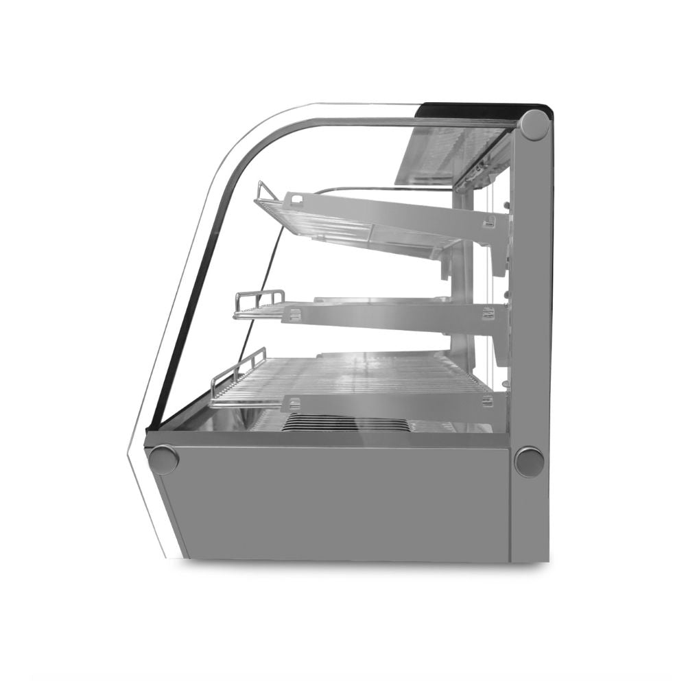 Vitrina Rhino VICAMO-160L, vitrina caliente sobre mostrador, en acero inoxidable.