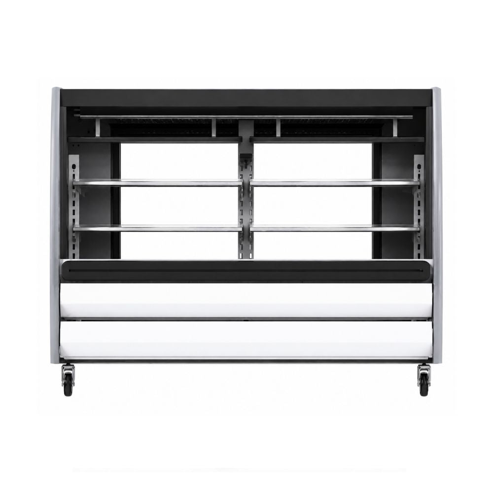 VITRINA TORREY 1029045 TEM150B LS | Vitrina Exhibidora Refrigerada Cristal Curvo | 150 cm | Blanco | para Tienda de Abarrotes Carnicería Comercial