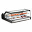 Vitrina refrigerada Migsa CW-128 sobre mostrador, cristal recto con puertas corredizas, 112 litros, color acero y negro.