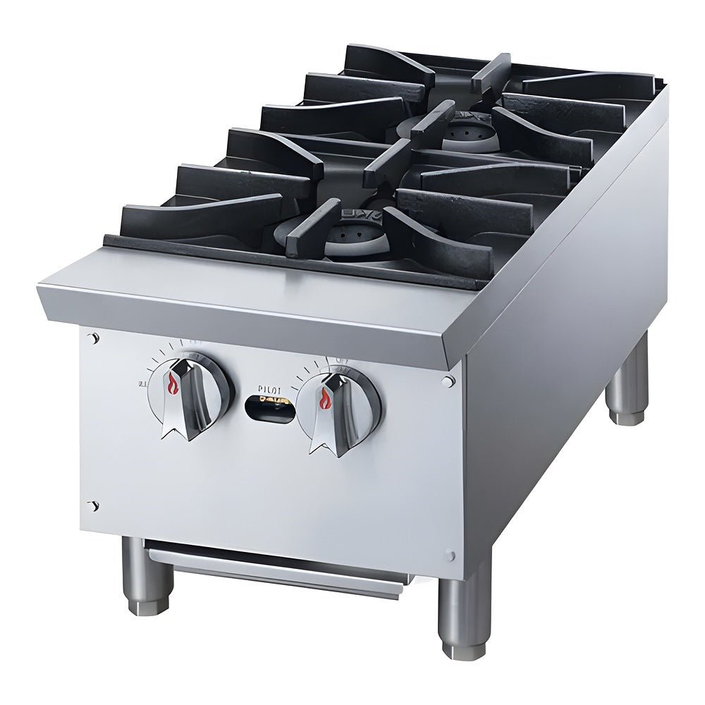 Parrilla Migsa XRB-2-MG, parrilla 2 quemadores, en acero inoxidable.
