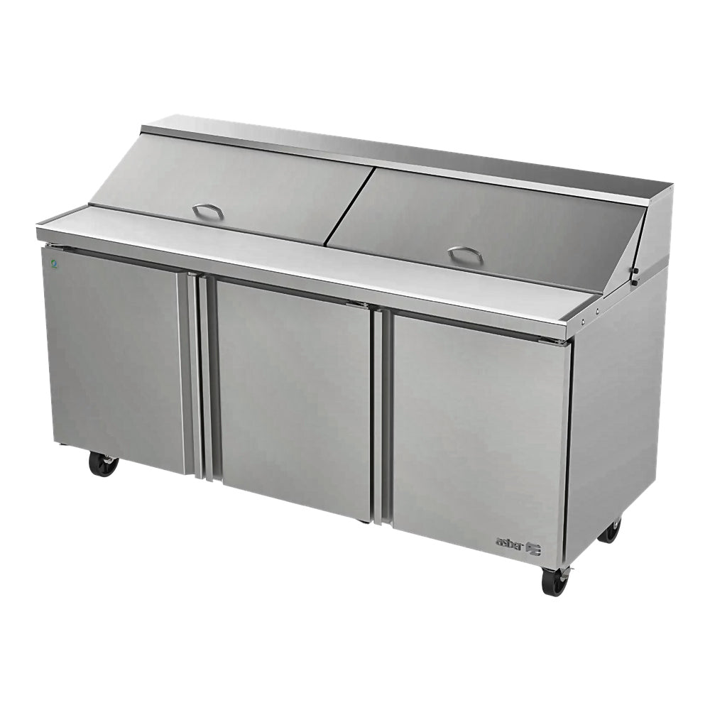 Mesa Refrigerada Asber APTS-72-18-D2 P Hc, ensaladas, en acero inoxidable.