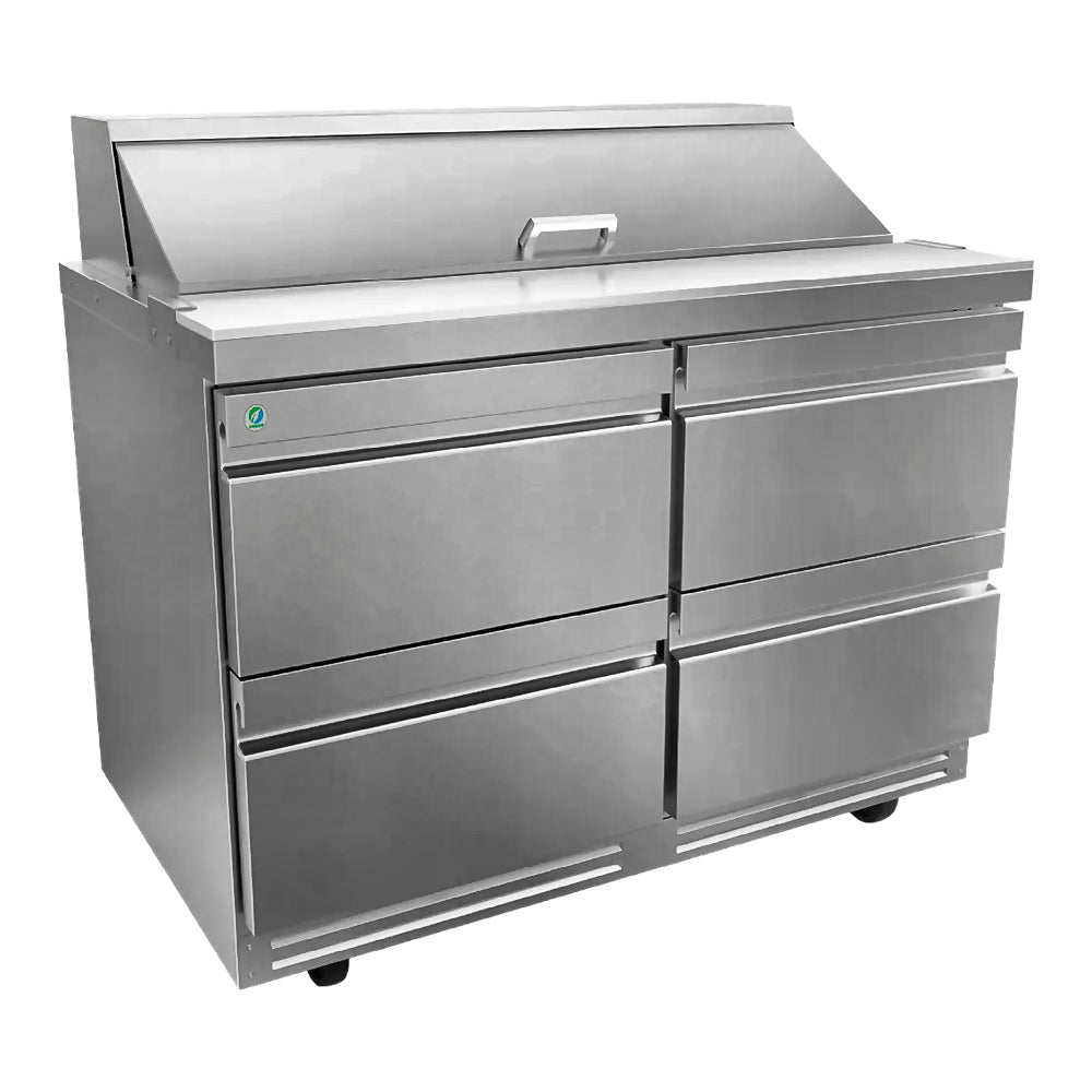 Mesa Refrigerada Asber APTS-48-12-D2 P Hc, ensaladas, en acero inoxidable.