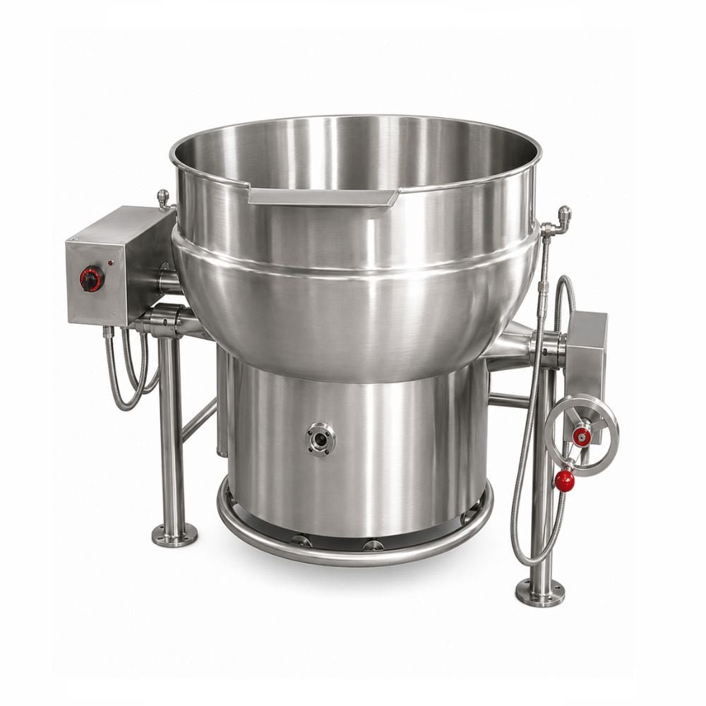 Marmita Madipsa M250GF fija a gas, 250 litros, acero inoxidable 304, para cocina institucional, comedores, hospitales y restaurantes