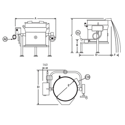 MARMITA MADIPSA M80GV | Marmita de Volteo a Gas | Capacidad 80 Litros | Cocina Industrial