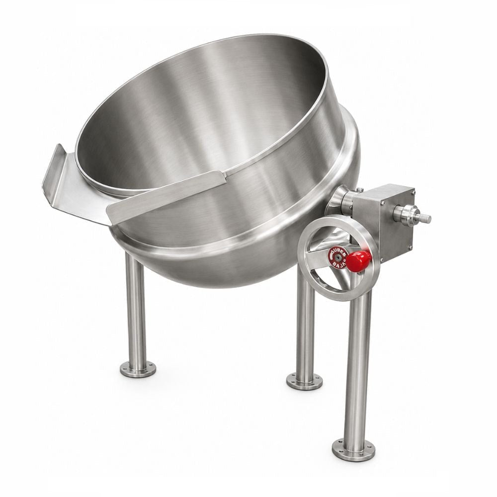 Marmita Madipsa M140VF fija a vapor, 140 litros, acero inoxidable 304, para hospitales, universidades y comedores institucionales con línea de vapor