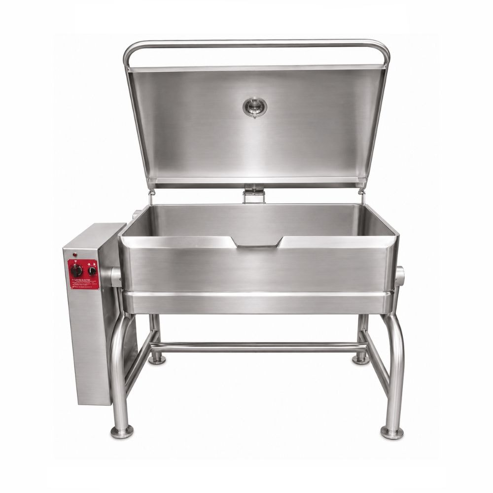 Sartén Madipsa S120E eléctrico, 120 litros, 15 kW 220V trifásico, acero inoxidable 304, tapa embisagrada, volteo automático para restaurantes y cocina industrial