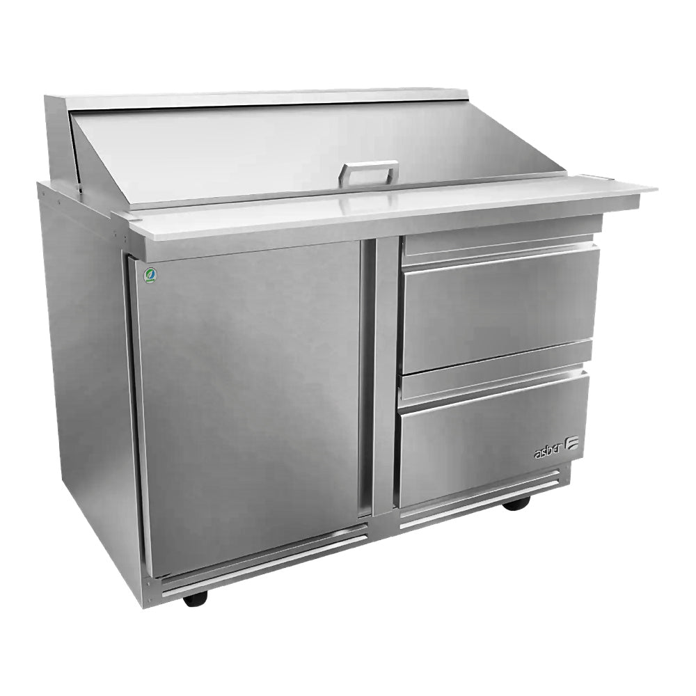 Mesa Refrigerada Asber APTM-48-18-D4 P Hc, mega top, en acero inoxidable.