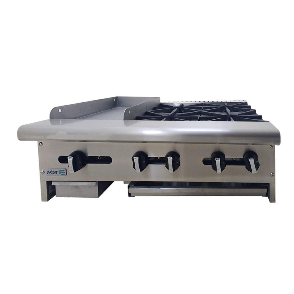 Todo lo que necesitas para tu cocina, lo tenemos en  KitchenMax.Store. La marca Asber tiene los mejores modelos de estufas maestras para ti. Como el modelo Aem-G12-B4-36 Estufa Maestra Gas Parrilla 4 Quemadores Abiertos Plancha ideal para tus restaurantes, cocinas, fondas y más. KitchenMax.Store. Envíos seguros a todo México. Cotiza hoy mismo.