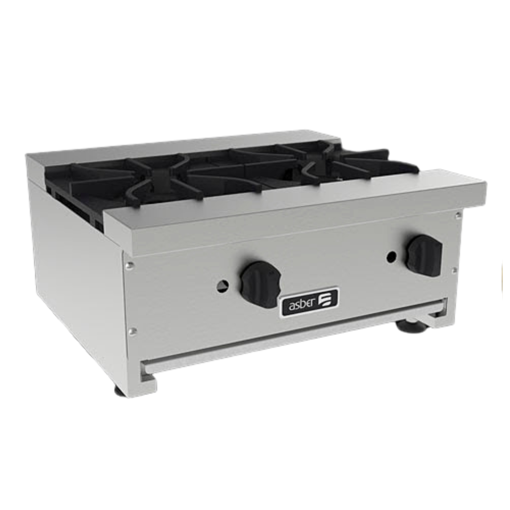 Asber ASHP-2-24 Parrilla 2 Quemadores para Negocio de Comida Cenaduria Fonda  Cocinas Fondas Restaurantes Cenadurias Comedores Industriales Preparación de Alimentos Coccion. KitchenMax.Store. Envíos seguros a todo México. Cotiza hoy mismo. 