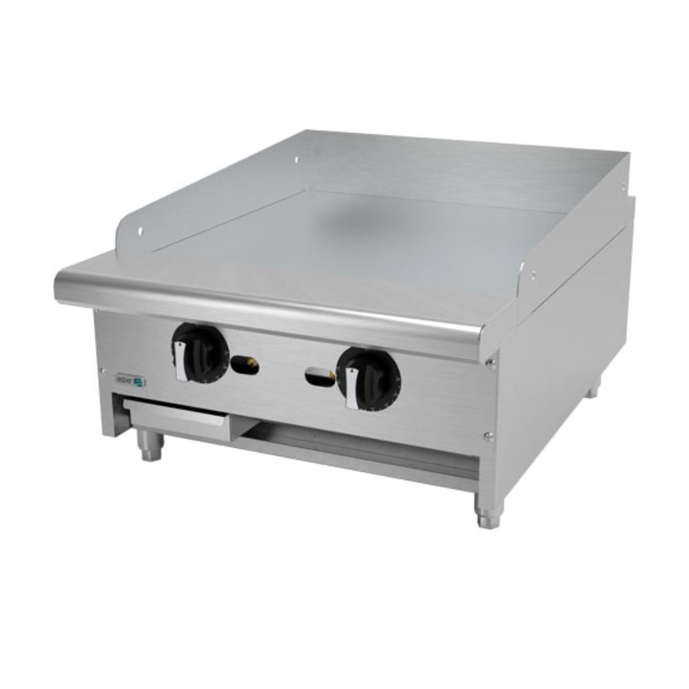 Asber Aetg-24-H Plancha Gas Frente 61 cm 2 Controles Acero Inoxidable - Planchas - ASBER - KitchenMax Store