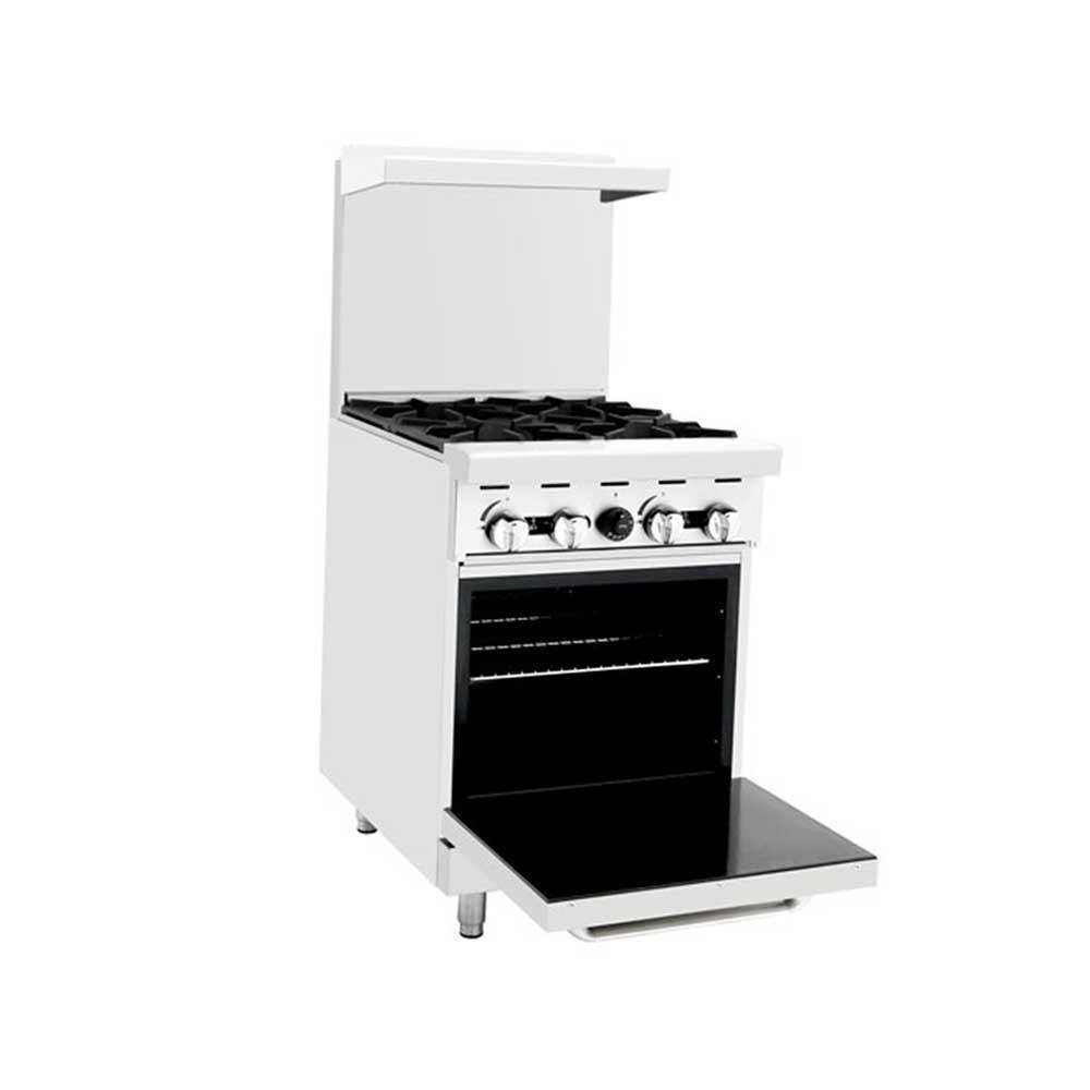 Atosa ATO-4B Estufa Gas 4 Quemadores Abiertos 1 Horno 4 Parrillas Superiores  Acero Inoxidable - Estufas - Atosa - KitchenMax Store