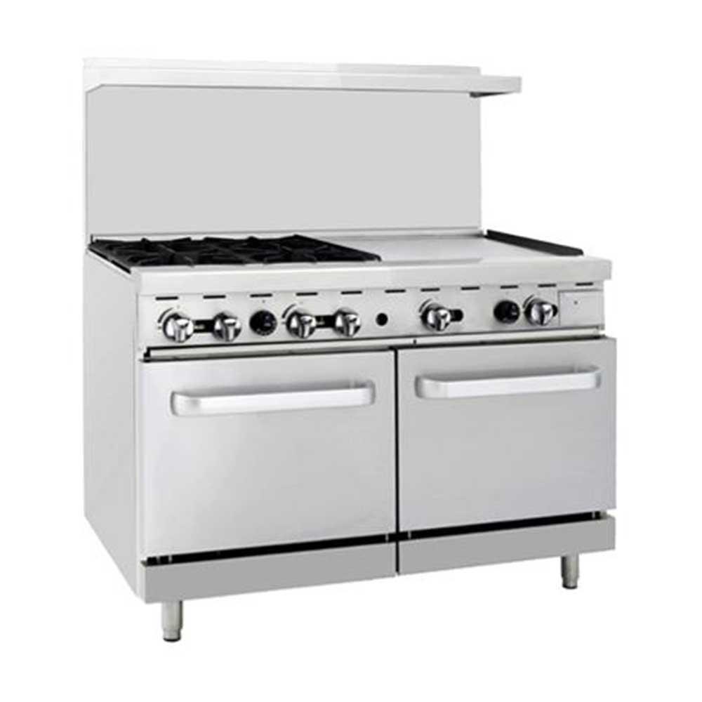 Atosa Ato-4B24G Estufa Gas 4 Quemadores Plancha Acero Inoxidable - Estufas Maestras - Atosa - KitchenMax Store