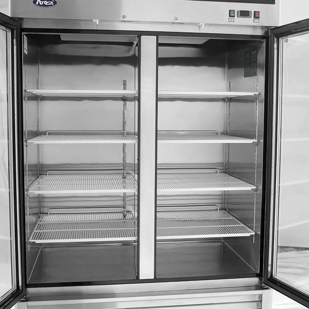 Atosa MCF8703GR Congelador Vertical 2 Puertas Cristal 4 parrillas Acero Inoxidable - Congeladores - Atosa - KitchenMax Store