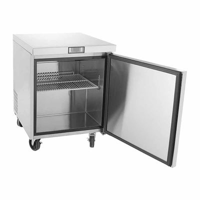 Atosa Mgf8401Gr Mesa Refrigerada Bajo Barra Puerta Sólida Acero Inoxidable Ruedas. 70 cm  Largo - Mesa Fría - Atosa - KitchenMax Store