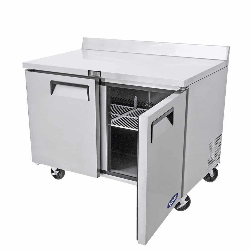 Atosa MGF8409GR Mesa Trabajo Refrigerada 2 Puertas Solidas Acero Inoxidable - Mesas de trabajo refrigeradas - Atosa - KitchenMax Store