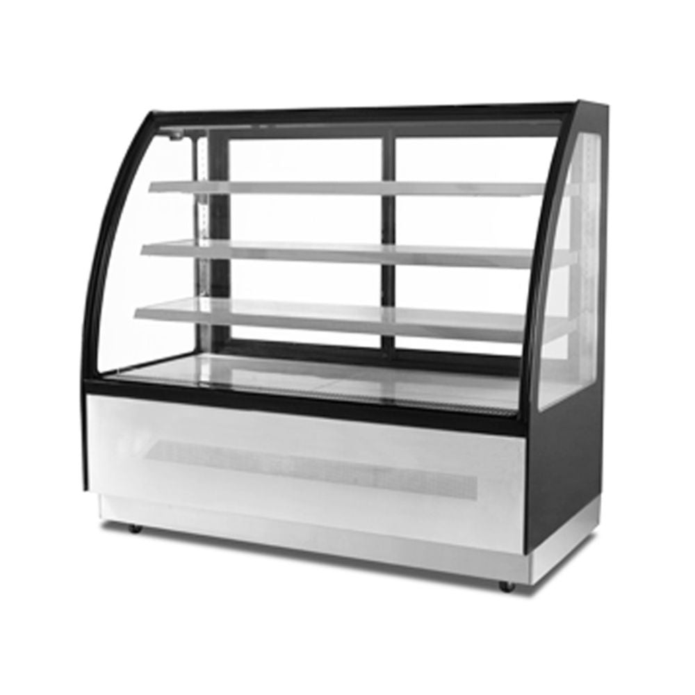 Atosa WDF127D Vitrina Refrigerada Cristal Curvo 2 Puertas Corredizas Acero Inoxidable - Vitrina Refrigerada - Atosa - KitchenMax Store