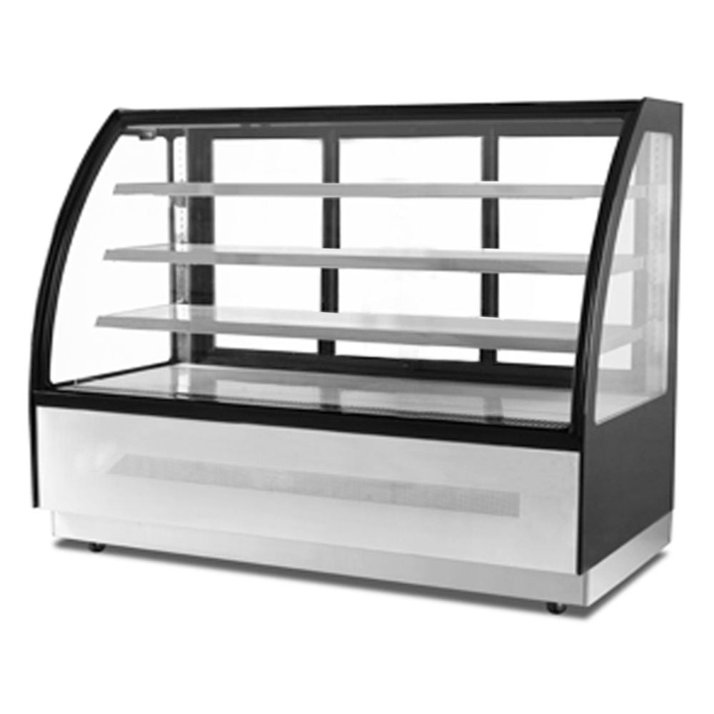 Atosa WDF177D Vitrina Refrigerada Cristal Curvo 3 Puertas Corredizas Acero Inoxidable - Vitrina Refrigerada - Atosa - KitchenMax Store