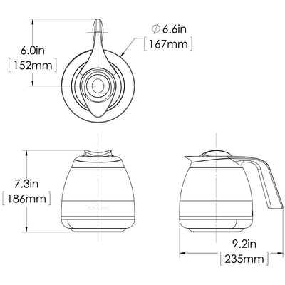 Bunn CARAFE,THRML SEAMLESS 1.9L BLK & ORN LID Jarra Cafeterías Restaurantes Establecimiento Cocina Comedor Negocio Bebidas Bar Tiendas de Convivencia Oficina Sala de Espera. KitchenMax.Store. Envíos seguros a todo México. Cotiza hoy mismo.