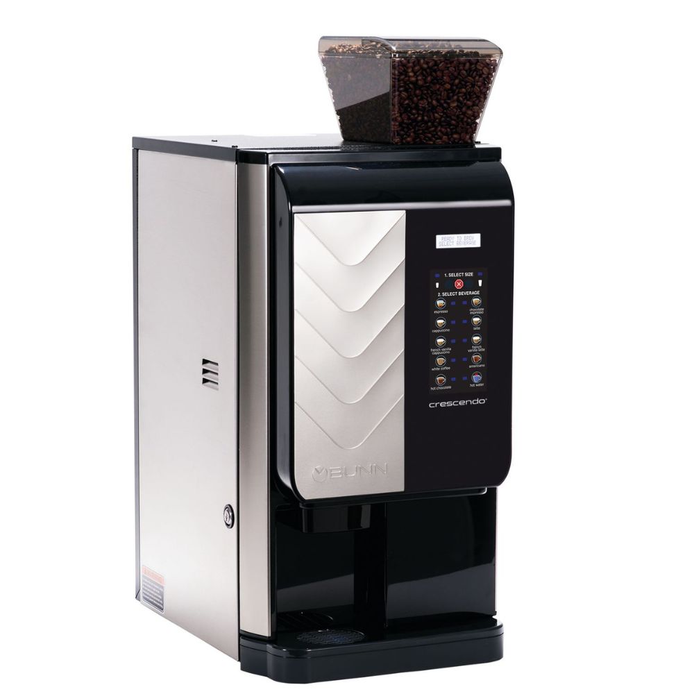 Bunn CRESCENDO, 120V 60HZ Cafetera Espresso para Cafeteria Oficina Cafeterías Restaurantes Establecimiento Cocina Comedor Negocio Bebidas Bar. KitchenMax.Store. Envíos seguros a todo México. Cotiza hoy mismo.