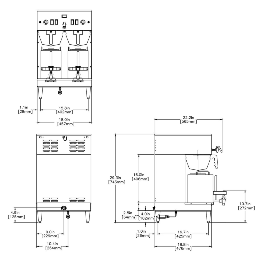 CAFETERA PERCOLADORA DUAL BUNN DUAL,120/240V 3S MECH SF | Cafetera Percoladora Dual | para Cafeteria Barra Cafe Hotel