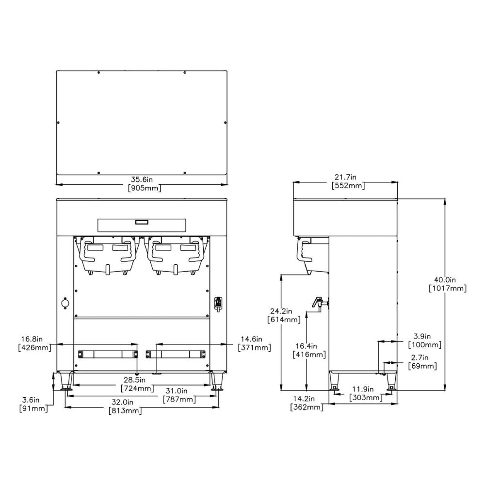 Bunn TITAN DUAL, 120/240V 1PH/3PH Cafetera Dual para Restaurante Cocina Industrial Cafeteria Cafeterías Restaurantes Establecimiento Cocina Comedor Negocio Bebidas Bar. KitchenMax.Store. Envíos seguros a todo México. Cotiza hoy mismo.