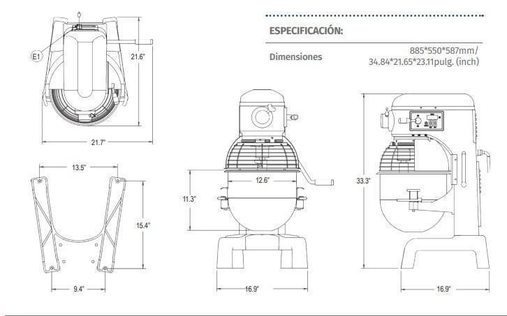 Centerline by Hobart HMM20-1STD Batidora Planetaria 20 Qt  3 Velocidades Restaurantes Cocina Panaderias Banquetes. Ideal para amasar harina, mezcla para pan, postres, hornear, cocinar, para banquetes, industriales, para cocinas industriales, comedores, comedores industriales, hornear, para negocio, panadería, repostería, etc. KitchenMax.Store. Envíos seguros a todo México. Cotiza hoy mismo.