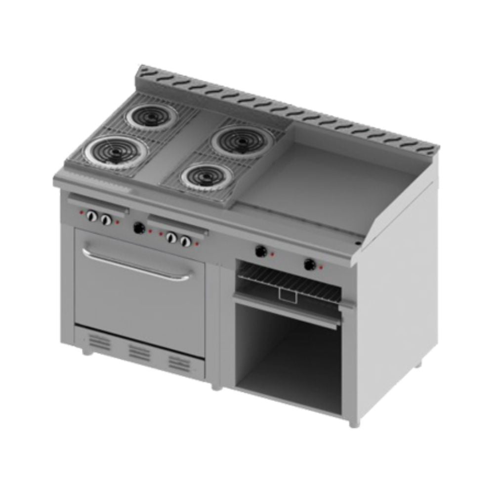 Delta Aquiles H4-GA-E Estufa Electrica 4 Quemadores 1 Gratinador 1 Horno 1 Plancha -  - Delta - KitchenMax Store