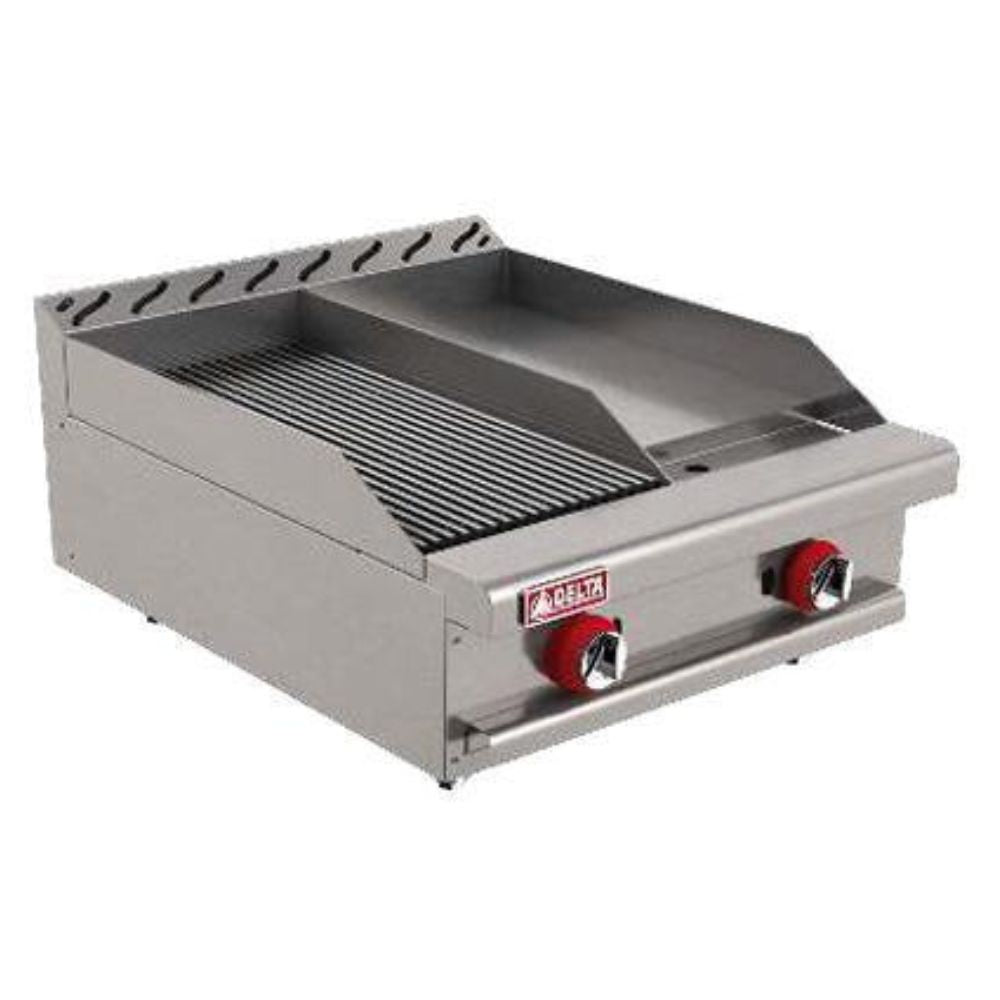 Delta Master 1-ASR-1-G Mixto Asador Plancha Gas Acero Inoxidable Asar Negocio Tostar Restaurante Cocina Comedor Industriales Asada Autoservicio Alta Cocina. Ideal para restaurante, cocina, industrial, tostar, abrasar, alta cocina, banquetes, alta cocina, negocio, cocinar, carne, res, puerco, pollo, hamburguesas, verduras, vegetales, elotes, barbecue, bbq, brochetas, carne asada, autoservicio, etc. KitchenMax.Store. Envíos seguros a todo México. Cotiza hoy mismo.