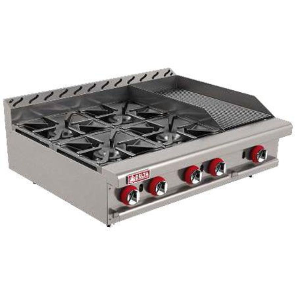 Delta Master 2-4-1-ASR Mixto Asador Parrilla Gas Acero Inoxidable Asar Negocio Tostar Restaurante Cocina Comedor Industriales Asada Autoservicio Alta Cocina. Ideal para restaurante, cocina, industrial, tostar, abrasar, alta cocina, banquetes, alta cocina, negocio, cocinar, carne, res, puerco, pollo, hamburguesas, verduras, vegetales, elotes, barbecue, bbq, brochetas, carne asada, autoservicio, etc. KitchenMax.Store. Envíos seguros a todo México. Cotiza hoy mismo.