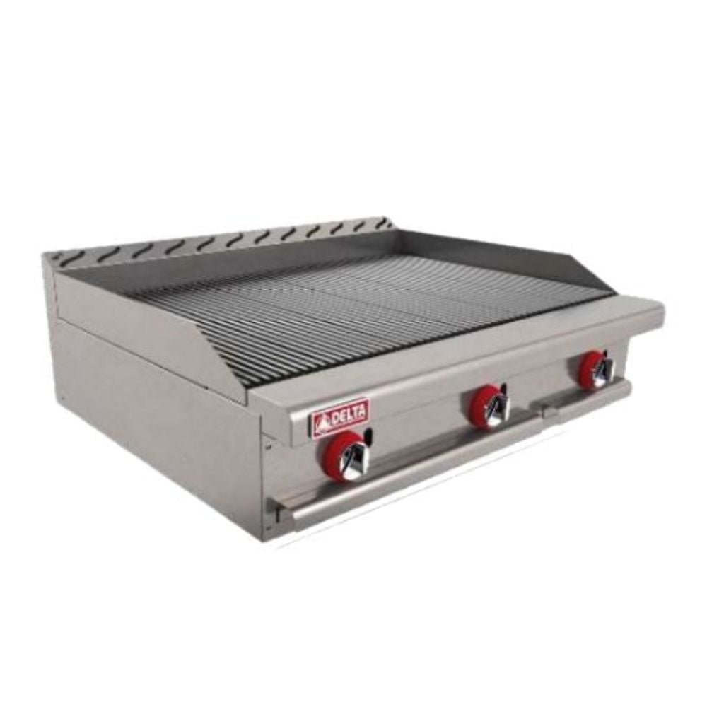 Delta Master 3-ASR Asador Gas Acero Inoxidable Asar Negocio Tostar Restaurante Cocina Comedor Industriales Asada Autoservicio Alta Cocina. Ideal para restaurante, cocina, industrial, tostar, abrasar, alta cocina, banquetes, alta cocina, negocio, cocinar, carne, res, puerco, pollo, hamburguesas, verduras, vegetales, elotes, barbecue, bbq, brochetas, carne asada, autoservicio, etc. KitchenMax.Store. Envíos seguros a todo México. Cotiza hoy mismo.