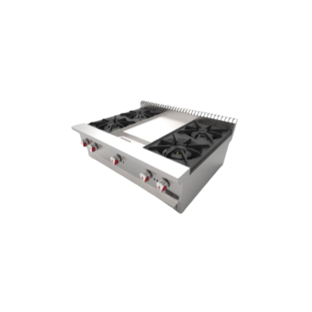 Drago CG-40P Parrilla Combinada Frente 92 cm Gas 4 Quemadores Acero Inoxidable -  - Drago - KitchenMax Store