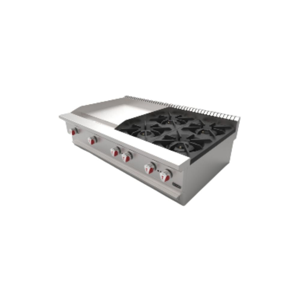 Drago CG-40PD Parrilla Combinada Frente 122 cm Gas 4 Quemadores Acero Inoxidable -  - Drago - KitchenMax Store