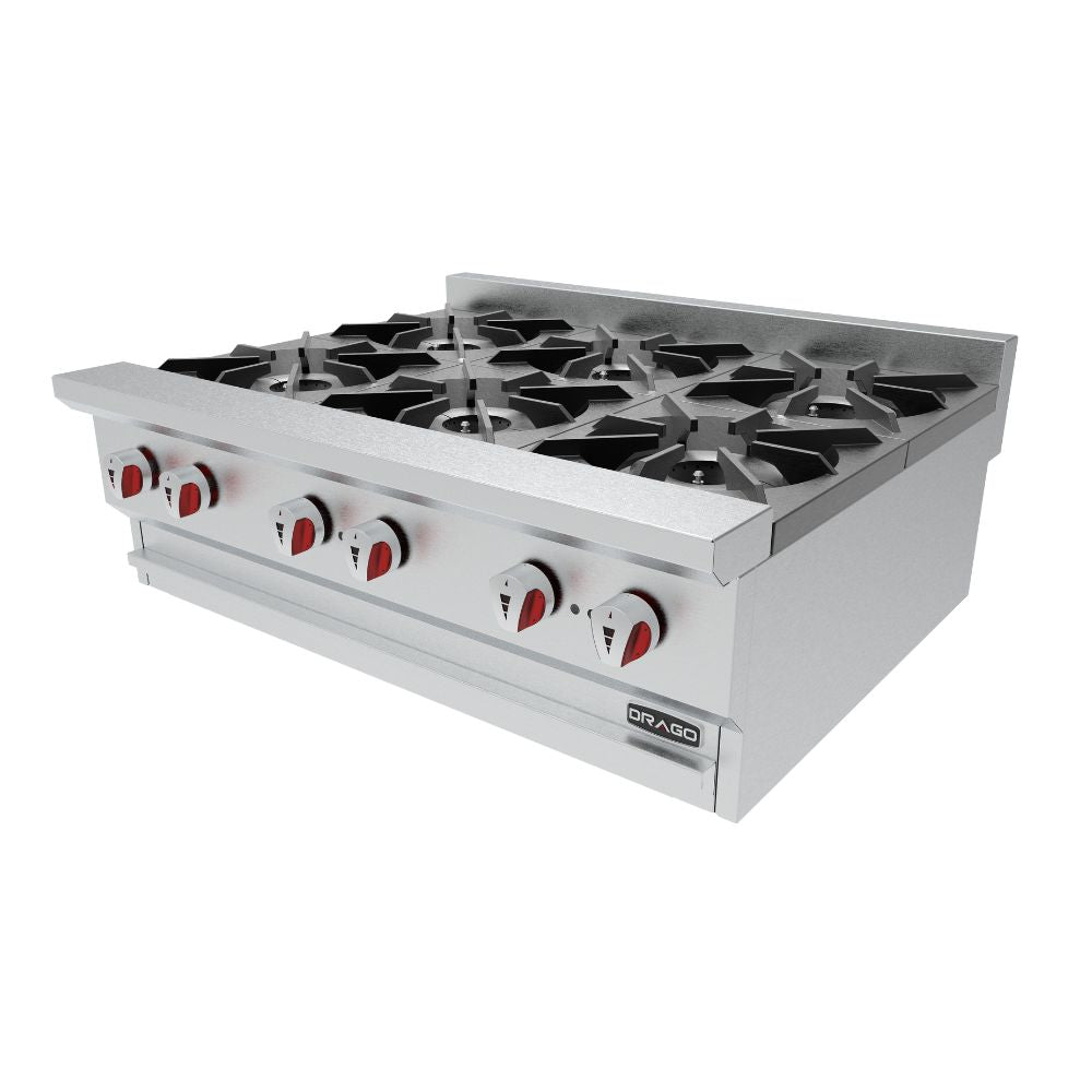 Drago CG-60 Parrilla 6 Quemadores 91.5 cm Gas Acero Inoxidable -  - Drago - KitchenMax Store