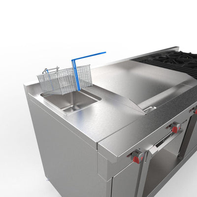 Drago UNIVERSAL Estufa 4 Quemadores Asador Radiante Freidor Gratinador Plancha 1 ft Acero Inoxidable -  - Drago - KitchenMax Store