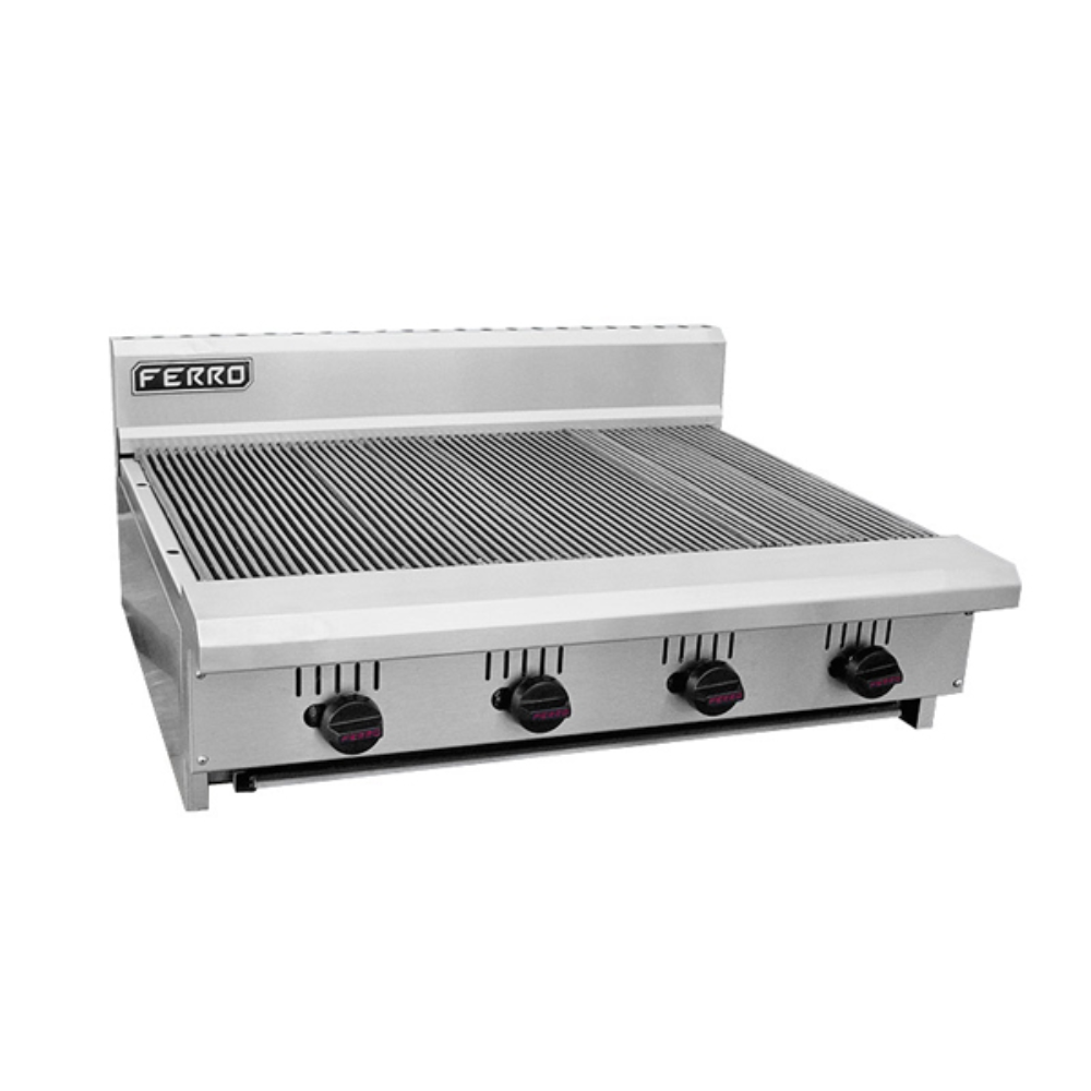 Ferro FR-A36C 23151109 Asador 36" de Mesa Acero Inoxidable Gas Cocina Restaurante Industrial Carne Pollo Hamburguesas Verduras Hotel Parrilla Taquiza  Envíos seguros a todo México. Cotiza hoy mismo.  KitchenMax.Store