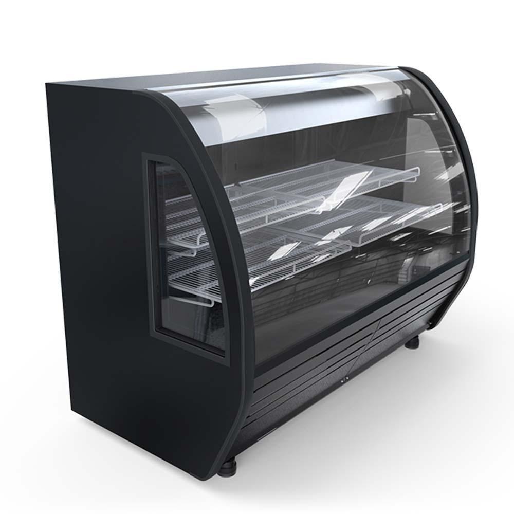 Imbera Bhs20 1017332 Vitrina Horizontal Mediana Cristal Curvo Exhibición Lácteos. 149.7 cm.  340 Lt/12 pies - 115 V - Vitrinas - Imbera - KitchenMax Store