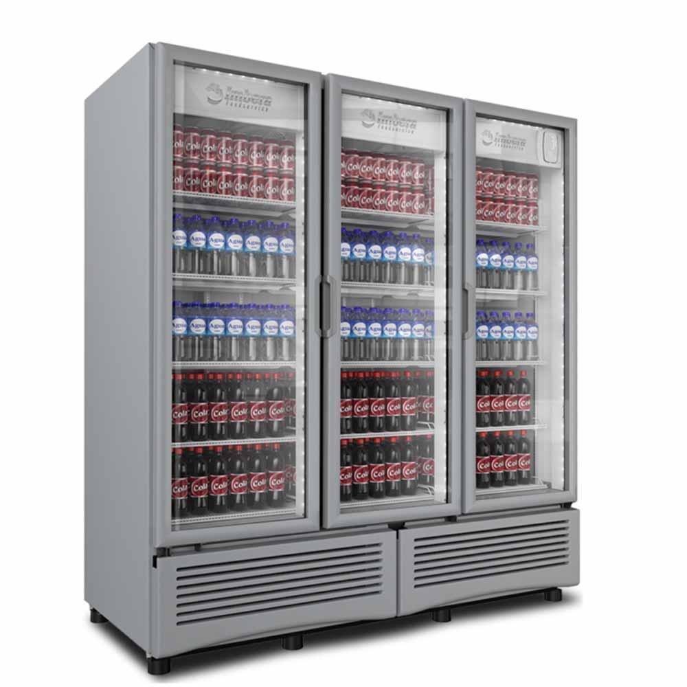 Imbera G372 1023871 Refrigerador Vertical con 3 Puertas de Cristal, 12 Parrillas y 70.82 Pies - 2005.5 Litros de capacidad . Con iluminación LED, Cuerpo esmaltado Gris - Refrigeradores Verticales - Imbera - KitchenMax Store