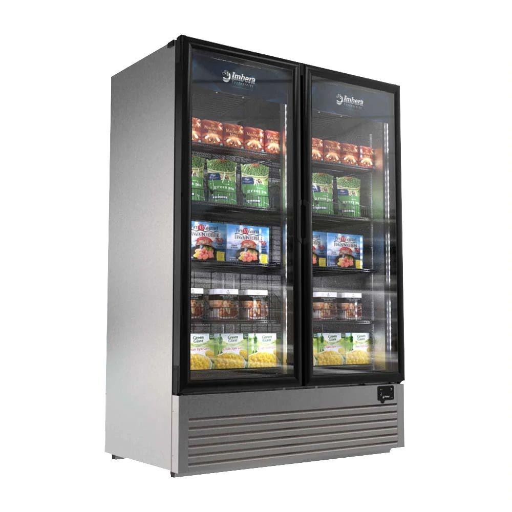 Imbera VFD43 Congelador Alto Desempeño Vertical 2 Puertas Cristal  14 Parrillas 43 Pies - 575 Litros Iluminacion LED Acero Inoxidable - Refrigerador Vertical - Imbera - KitchenMax Store