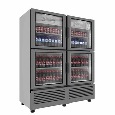 Imbera VRQ35 4P 1023530 Refrigerador Vertical con 4 Puertas de Cristal, 8 Parrillas y 22.84 Pies - 647 Litros de capacidad. Con iluminación LED, Cuerpo esmaltado Gris - Refrigeradores Verticales - Imbera - KitchenMax Store