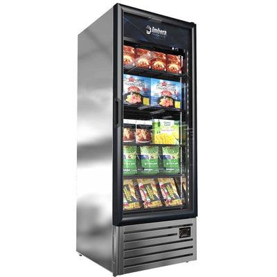 Imbera Vfs24 C 1019308 Congelador Intermedio Vertical con 1 Puerta de vidrio, 5 Parrillas y 14.26 Pies - 404 Litros de capacidad. Con iluminación LED, Acero inoxidable Gris - Congeladores Verticales - Imbera - KitchenMax Store