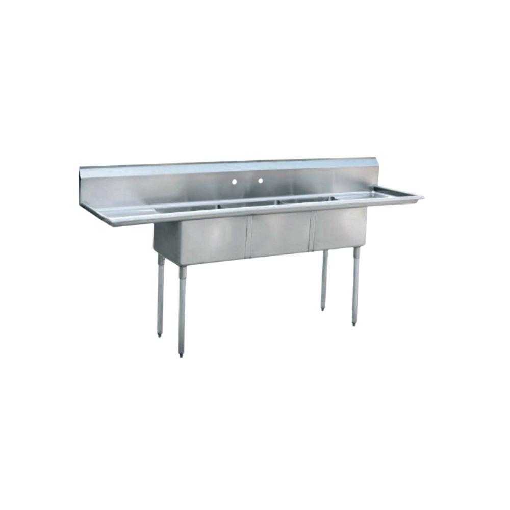 King F3T-1 Fregadero 3 Tarjas Escurrideros Laterales Acero Inoxidable -  - king - KitchenMax Store